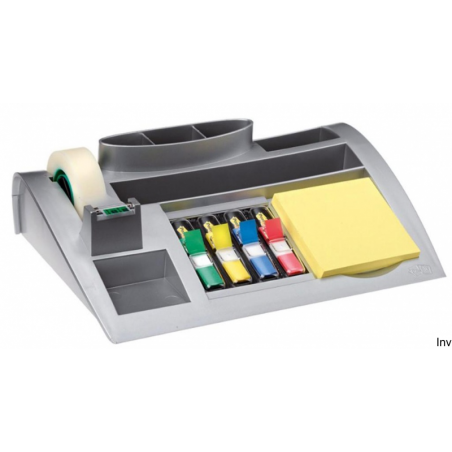 Organizer Scotch 3M C50 srebrny z taśmą i zakładkami, bloczek Post-it GRATIS, wymiary 245x165 mm