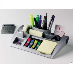 Organizer Scotch 3M C50 srebrny z taśmą i zakładkami, bloczek Post-it GRATIS, wymiary 245x165 mm