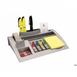 Organizer Scotch 3M C50 srebrny z taśmą i zakładkami, bloczek Post-it GRATIS, wymiary 245x165 mm