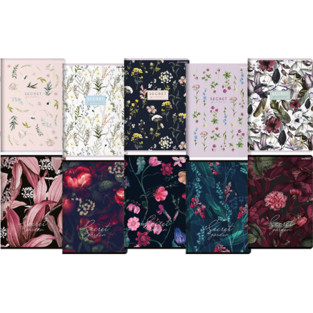 Zeszyt Top 2000 SECRET GARDEN A5 32 kartki 70g mix linia z marginesem