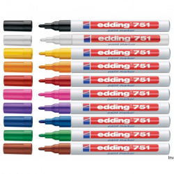 Edding 751 Marker lakierowy biały 1-2 mm okrągła końcówka do trwałych oznaczeń