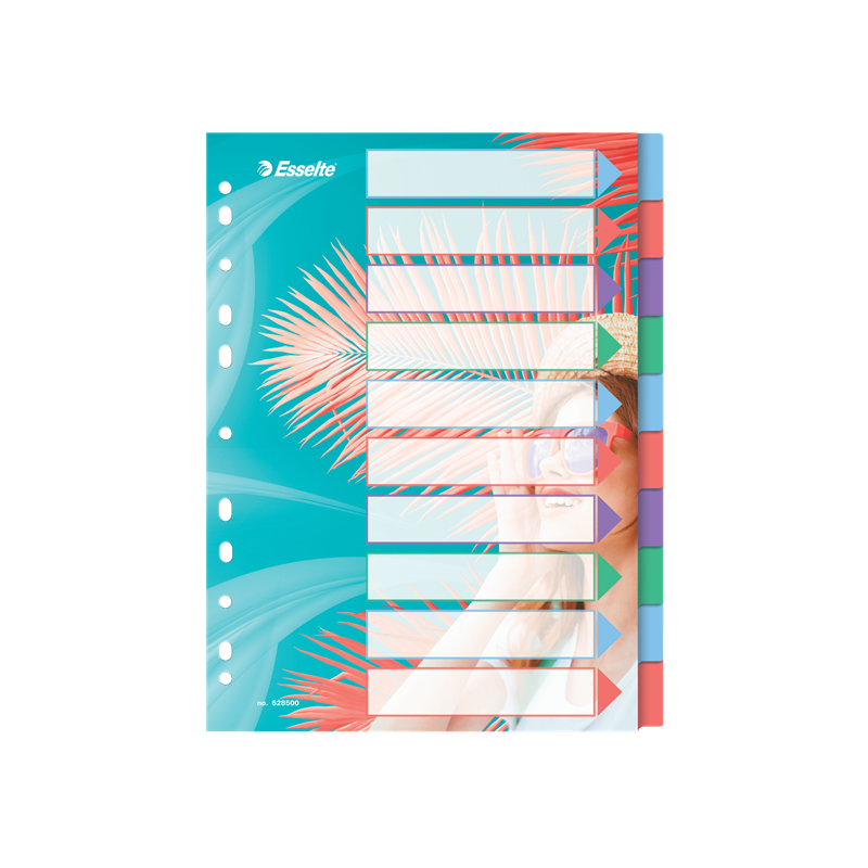 Esselte Przekładki Colour Breeze PP A4, 10 sztuk