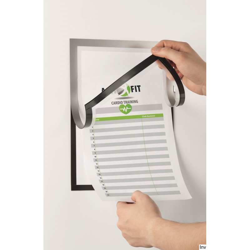 Durable Duraframe NOTE A4 samoprzylepna ramka srebrna do pisania z uchwytem na długopis