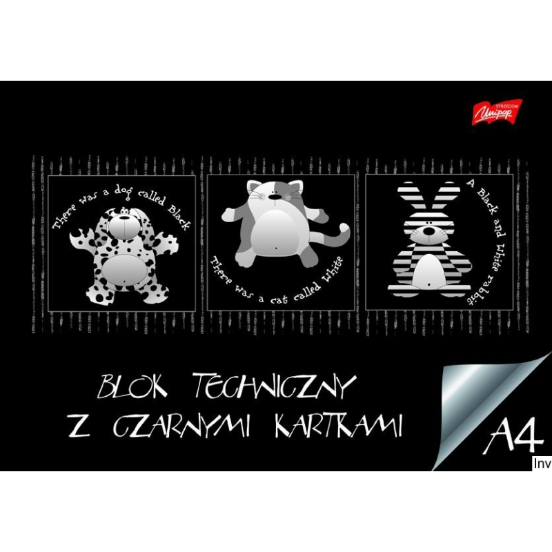 Blok techniczny A4 10 kartek 180 g/m2 czarny UNIPAP