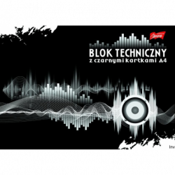 Blok techniczny A4 10 kartek 180 g/m2 czarny UNIPAP