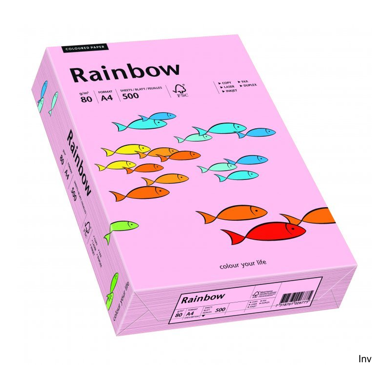 Papier kolorowy A4 80 g jasnoróżowy 1 ryza Rainbow