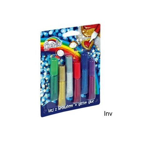 Klej brokatowy Fiorello 6 kolorów x 6 ml
