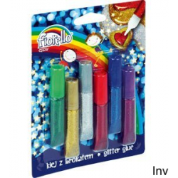 Klej brokatowy Fiorello 6 kolorów x 6 ml