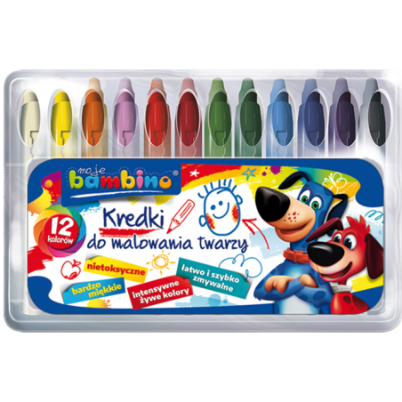 Kredki do malowania twarzy BAMBINO 12 kolorów St.Majewski 5046