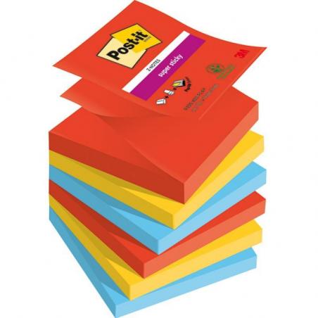 Karteczki samoprzylepne Post-it Super Sticky Z-Notes, PLAYFUL, 76x76mm, 6x90 kart.