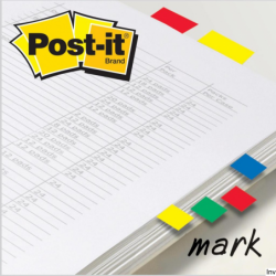 Zestaw zakładek indeksujących Post-It 3M, 6 bloczków, mix kolorów, 11,9x43,2mm i 25,4x43,2mm