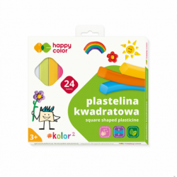 Plastelina szkolna kwadratowa, 24 kolory, Happy Color HA 2114 K24 - 1