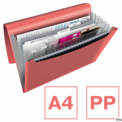 Teczka z przegródkami Esselte Colour Breeze, 6 przegródek, koralowa