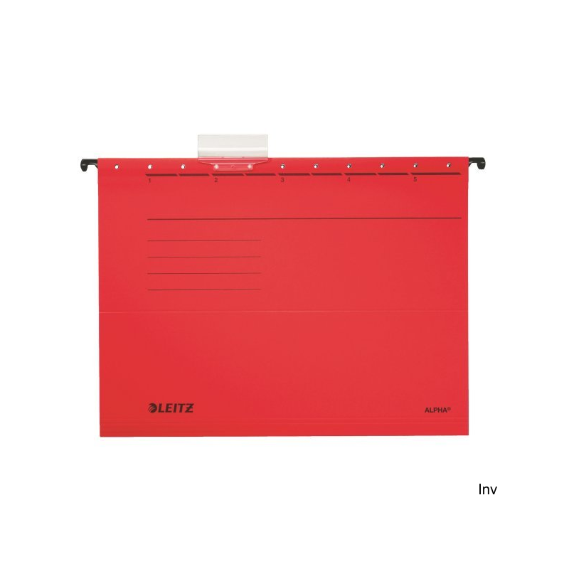 Teczki zawieszane Leitz Alpha, czerwone, A4, gramatura 225 gsm, opakowanie 25 sztuk