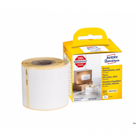 Etykiety wysyłkowe Avery Zweckform 54x101 mm, białe, 220 sztuk w rolce do termodruku