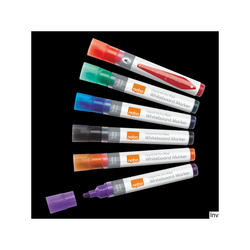 Markery suchościeralne Nobo Liquid Ink 3w1 różne kolory 6 sztuk