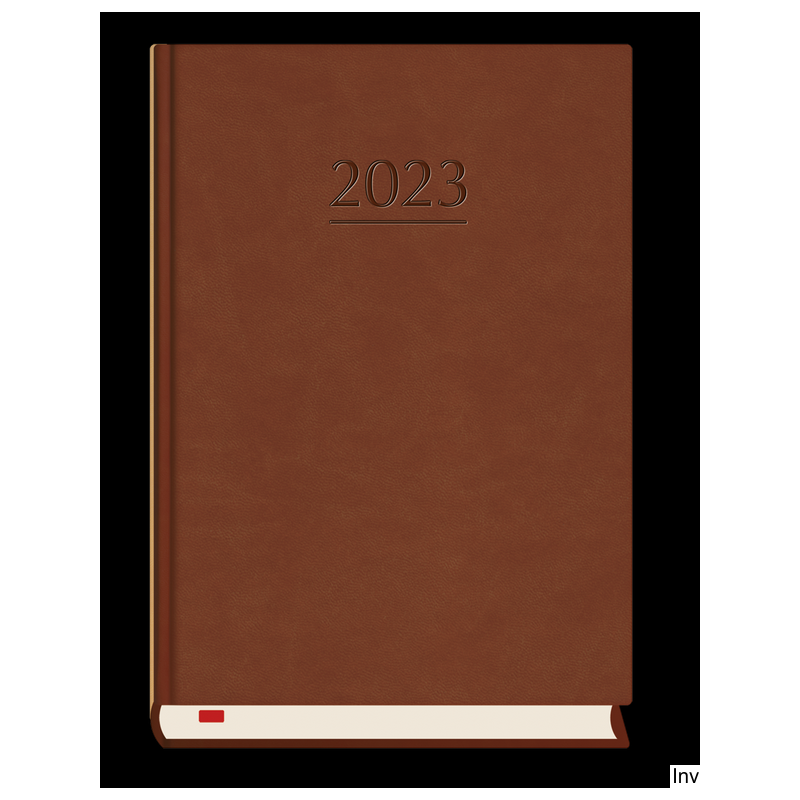 Kalendarz Powszechny 2023 B6 dzienny brązowy Michalczyk i Prokop, 360 stron, oprawa skóropodobna, mapa Polski i Europy
