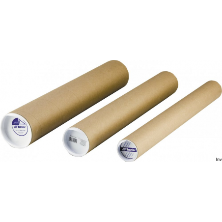Tuba kartonowa Leniar 78 cm x 10 cm z plastikowymi zatyczkami do przechowywania dokumentów i plakatów