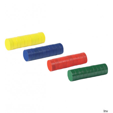 Magnesy kolorowe Fandy 15 mm 40 sztuk - żółty, granatowy, czerwony, zielony