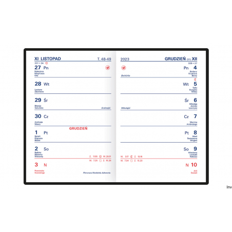 Kalendarz kieszonkowy 2023 Telegraph K1, 82 x 120 mm, tydzień na stronie, 80 stron, papier offset 80 g/m2