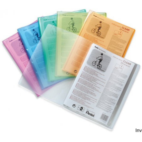 Album ofertowy Pentel CLEAR, 20 koszulek, różowy, DCF242-P