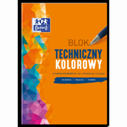 Blok techniczny A3 10 sztuk 225 g kolorowy Oxford