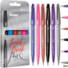 Zestaw pisaków pędzelkowych do kaligrafii Pentel Touch Brush Pen 6 sztuk