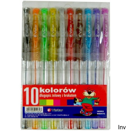 Długopis żelowy Penmate z brokatem 10 kolorów