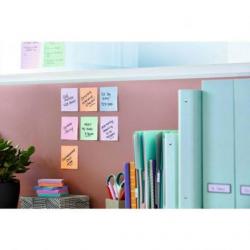 Karteczki samoprzylepne POST-IT Recycled Notes, 38x51mm, 6x100 kart., pastelowe mix