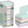 Karteczki samoprzylepne POST-IT Recycled Z-Notes, 76x76mm, 16x100 kart., pastelowe mix