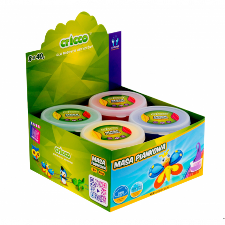 Masa piankowa Cricco 40g mix kolorów w plastikowym pudełku