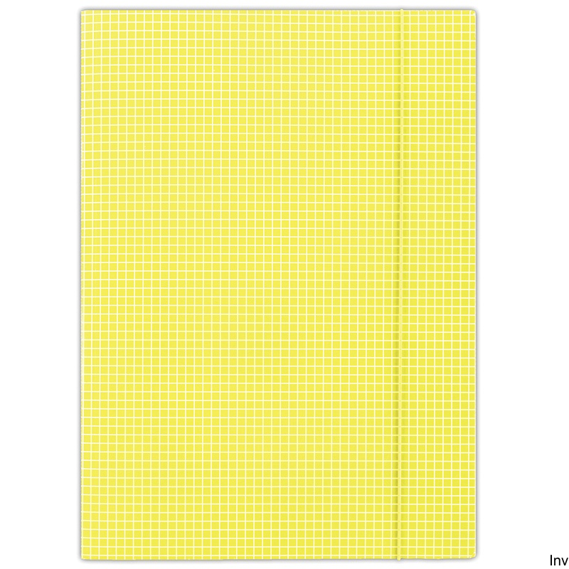 Teczka Donau A4 żółta w kratkę 400gsm 3-skrzydłowa z gumką