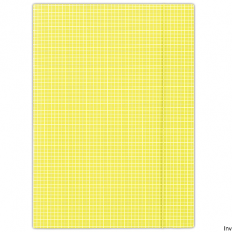 Teczka Donau A4 żółta w kratkę 400gsm 3-skrzydłowa z gumką