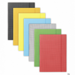 Teczka Donau A4 żółta w kratkę 400gsm 3-skrzydłowa z gumką