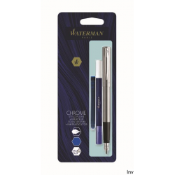 Pióro wieczne Waterman Allure Chrome CT F z wymazywaczem i długim nabojem 2135200 w blisterze