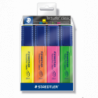 Zakreślacz Staedtler Classic 4 kolory w etui, atrament pigmentowy, grubość linii 1-5 mm, 10 sztuk