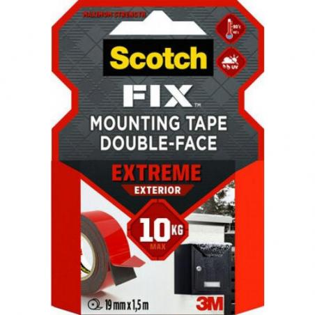 Taśma montażowa SCOTCH, dwustronna, do ekstremalnych zastosowań, 19mm x 1,5m, czarna