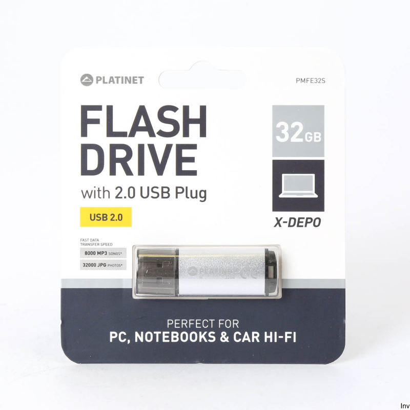 Pendrive USB 2.0 Platinet 32GB srebrny z aluminiową obudową