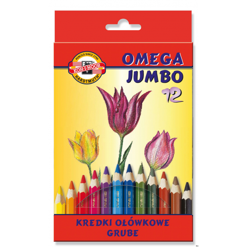 Kredki Koh-i-noor OMEGA JUMBO 3372/3382, 12 kolorów
