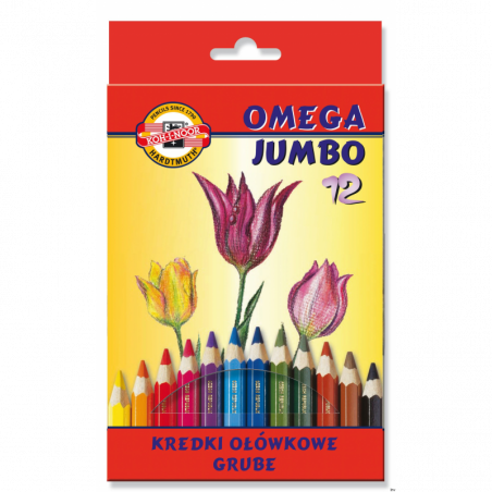 Kredki Koh-i-noor OMEGA JUMBO 3372/3382, 12 kolorów