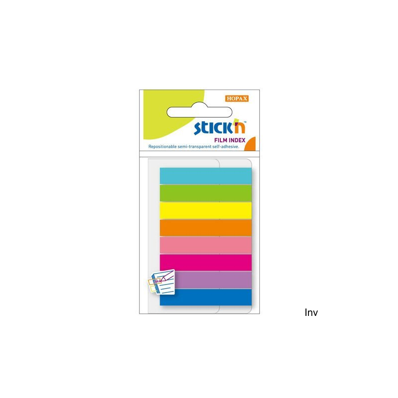Zakładki indeksujące StickN 45x8 mm mix 8 kolorów neonowych