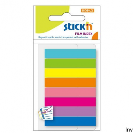 Zakładki indeksujące StickN 45x8 mm mix 8 kolorów neonowych