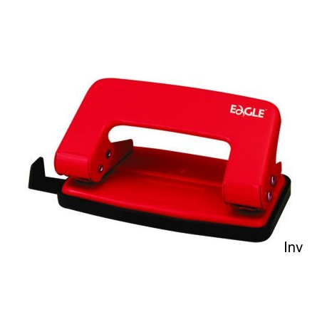 Dziurkacz metalowy Eagle 709R czerwony, do 8 kartek, średnica otworu 5 mm, rozstaw otworów 80 mm