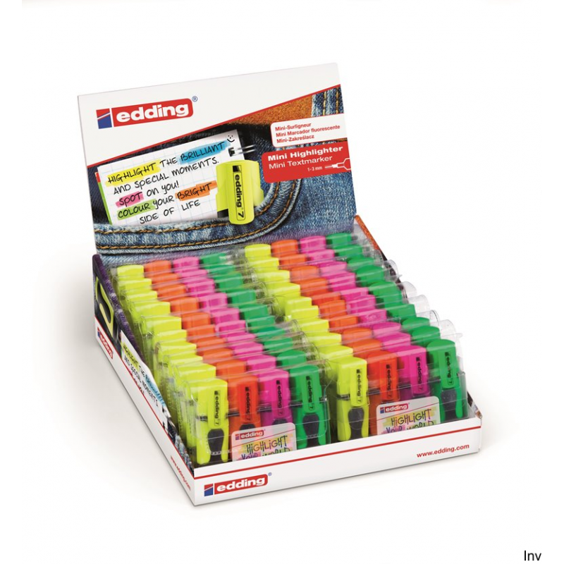 Zakreślacze mini Edding 7/4S kpl. 4 kolorów w etui