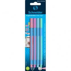 Długopis SCHNEIDER Slider Edge, XB, 4szt. blister, mix kolorów pastel