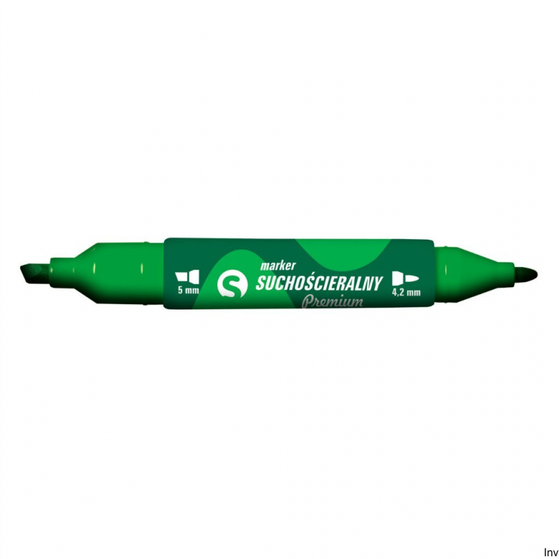 Marker suchościeralny dwustronny zielony 5mm/4.2mm KM504-Z2 Tetis