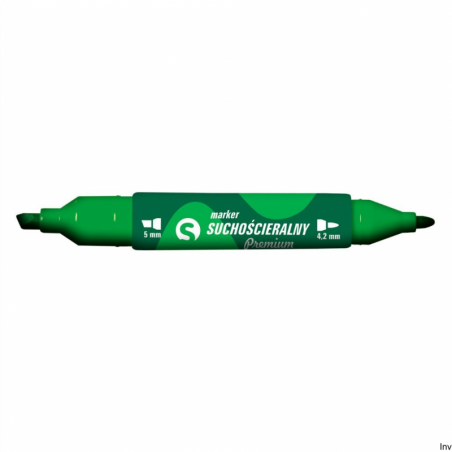 Marker suchościeralny dwustronny zielony 5mm/4.2mm KM504-Z2 Tetis