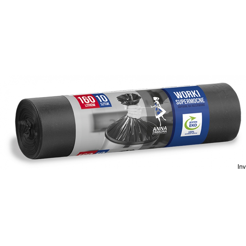 Worki na śmieci 160l czarne LDPE 10 sztuk Stella