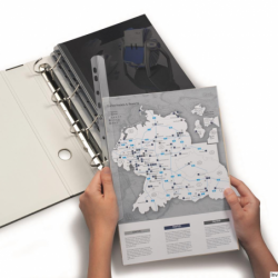 Grzbiety zaciskowe Durable A4 do 30 kartek przezroczyste 50 sztuk z listwą do segregatora