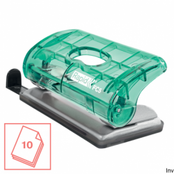 Dziurkacz mini Rapid Colour Breeze FC5, zielony, do 10 kartek, 5 lat gwarancji